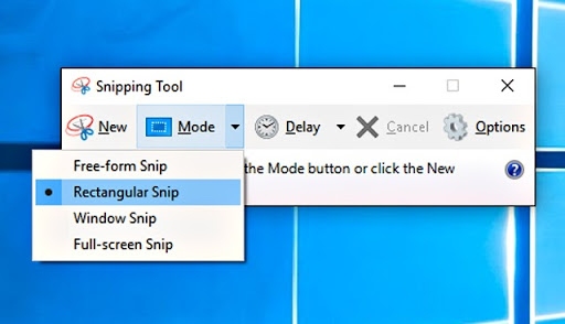 Công cụ Snipping Tool hỗ trợ cực tốt cho việc chụp màn hình